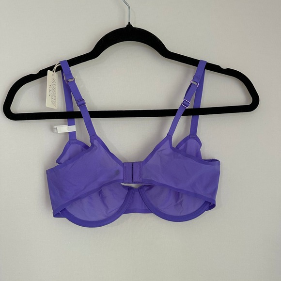 NWT Aerie Balconette Bra‎ Sheer Mesh Unlined Adjustable Straps Purple 34D - Picture 2 of 4